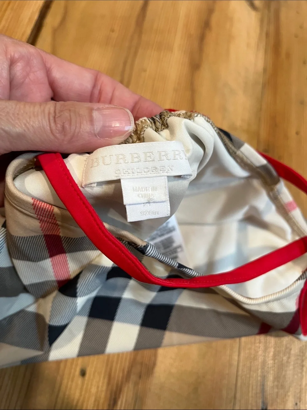 BURBERRY Children 2T Nova Check One-Piece Swim Suit Bathing Suit Ruffled